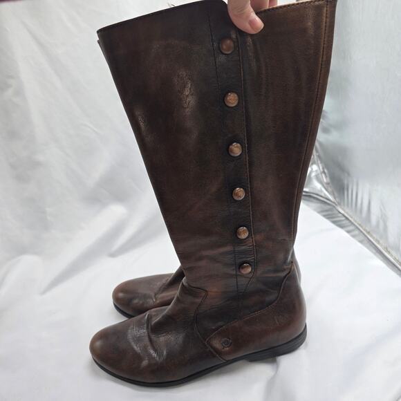 Born Sage Riding Knee High Studded Button Boots Equestrian Leather Size 8 - Picture 4 of 8